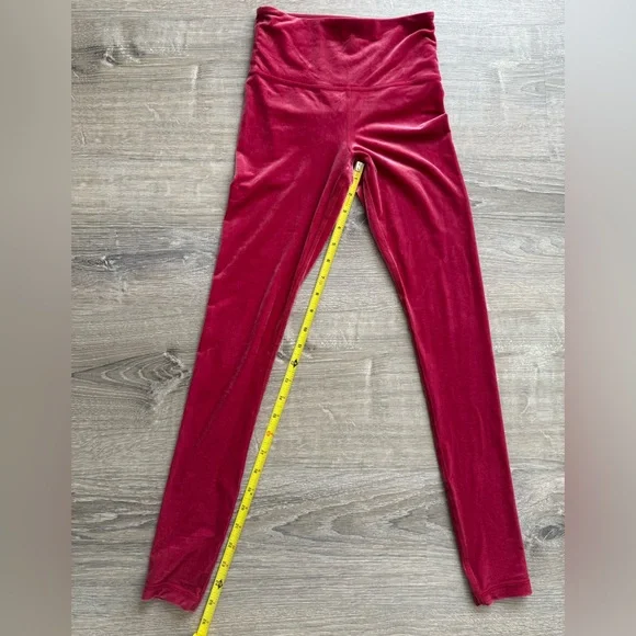 Athleta Women’s XXS Velvet Pinkish Red High-Waisted Leggings - Picture 5 of 7